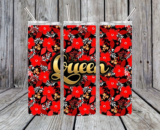 Queen Red Floral Tumbler 20oz