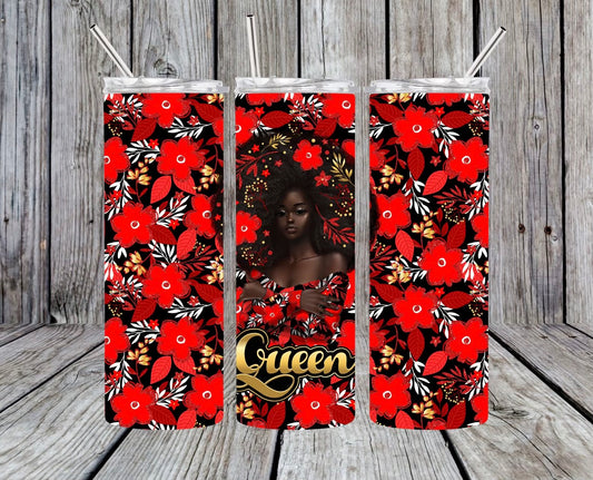 Queen Red Floral Tumbler 20oz