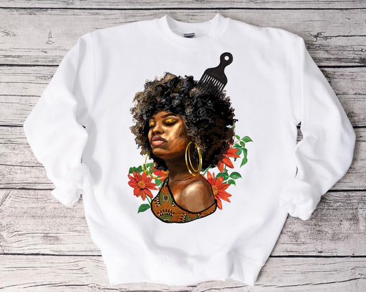 Afro Sista Floral Sweatshirt