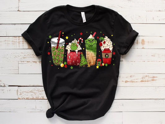 Coffee Grinch Christmas Short Sleeve T-Shirt